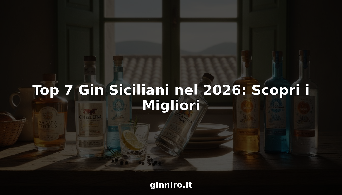 Una selezione di bottiglie di gin siciliano disposte su un tavolo rustico, pronte per essere degustate.