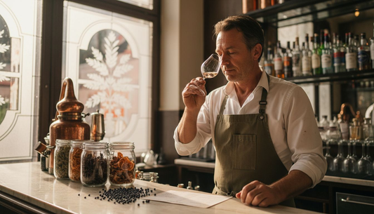Bartender evaluating gin aroma at bar