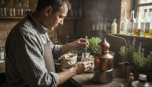 Esperto nella distillazione di gin artigianale all’interno di un laboratorio dedicato