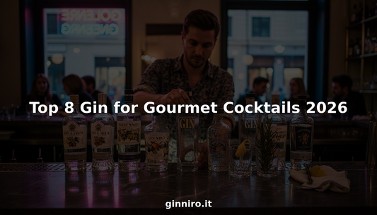 Bartender arranging top 8 gin bottles for gourmet cocktails