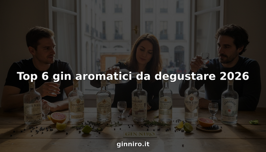 Degustazione di gin servita su un tavolo rustico in cucina